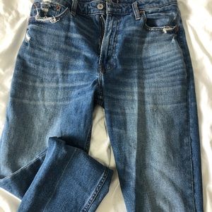 A&F slim high rise mom jeans